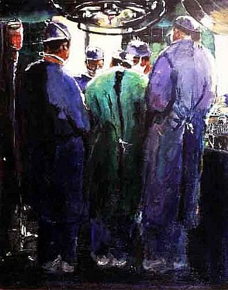 Joe Wilder, Five Surgeons and One Patient, 1998
Oil on Canvas, 28 x 23 inches
WILD0000