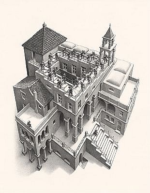 MC Escher, Ascending and Descending (B. 435)
Signed, Edition /, 1960
Lithograph, 14 x 11 1/4 inches
ESCH0066