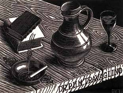 MC Escher, ex Libris: Bookplate Dr. P.H.M. Travaglino (B. 321), 1940
Wood Engraving, 2 3/8 x 3 1/8 inches
ESCH0146