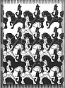 MC Escher, Regular Division of the Plane III: Black (B. 418)
1957, Woodcut