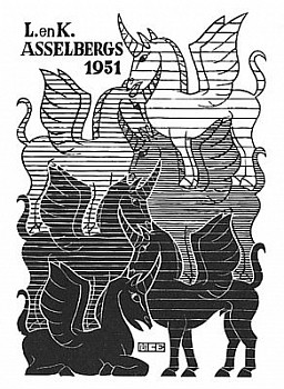 Work: New Year's greeting card, 1951, L. & K. Asselbergs (B. 371)