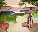 John Hardy, Africa Pool with Blue Diving Board
1983, Oil on Canvas