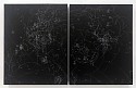 Kysa Johnson, Blow Up 328 - the long goodbye - subatomic decay patterns and the Messier 78 Region
2017, fixed chalk on blackboard