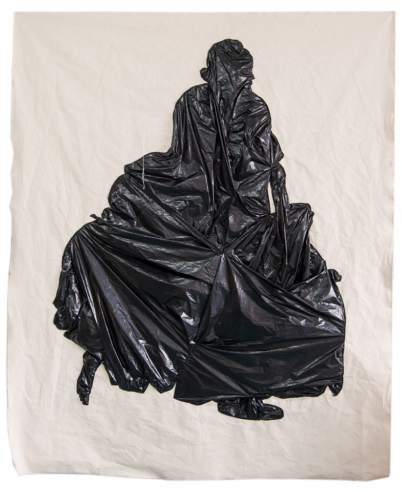 Fanny Allie, Woman - Lost Shoe, 2018
Trash bags sewn on canvas, 88 x 72 in.
ALLI-0002