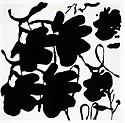 Donald Sultan, LANTERN FLOWERS, BLACK AND WHITE, OCT 4, 2017; edition 11/30
2017, Silkscreen with enamel inks and flocking on 4-ply museum board