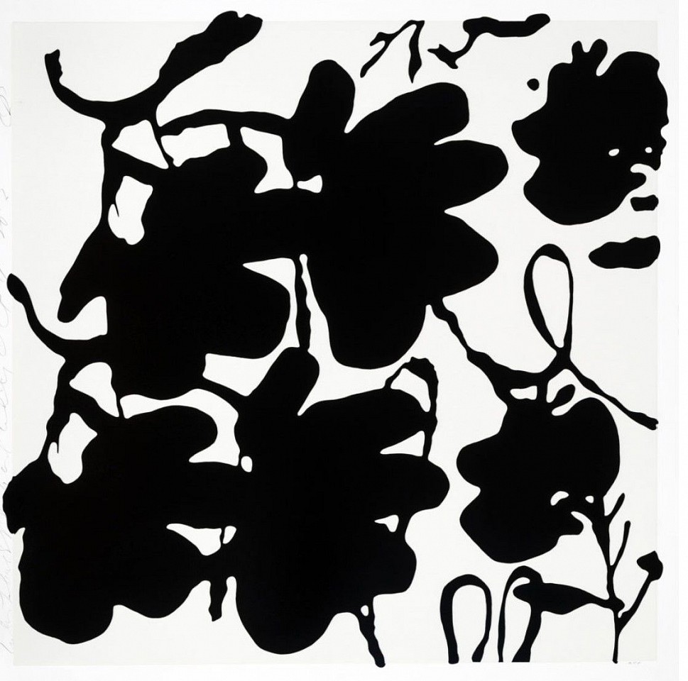 Donald Sultan, LANTERN FLOWERS, BLACK AND WHITE, OCT 4, 2017; edition 11/30, 2017
Silkscreen with enamel inks and flocking on 4-ply museum board, 58 x 58 inch paper, (62 3/4 x 62 3/4 inches framed + $1,900) approx.
SULT00038