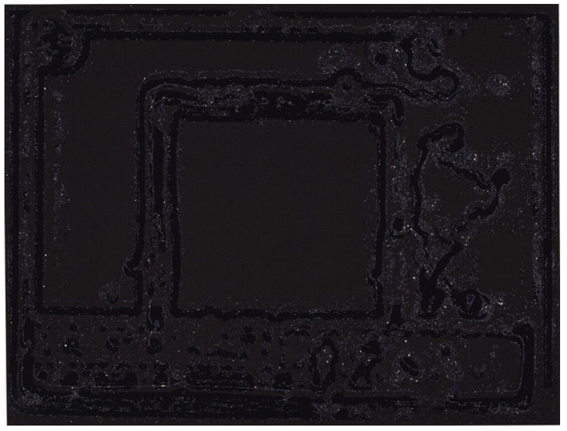 Peter Halley, Z Black on Black; edition of 50, 1999
4-color silkscreen with diamond dust, 34 x 45 in.
00005