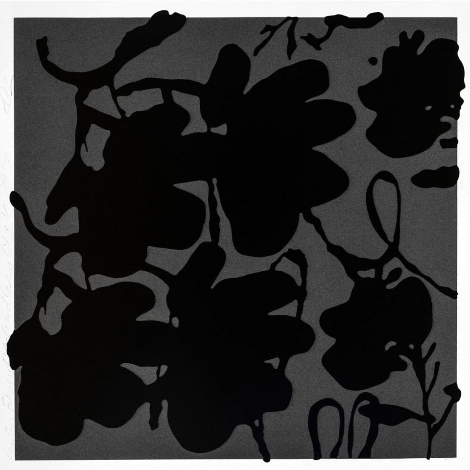 Donald Sultan, Z LANTERN FLOWERS, BLACK AND GRAY, OCT 4, 2017; edition of 30, 2017
Silkscreen with enamel inks and flocking on 4-ply museum board, 58 x 58 in.
SULT00076
