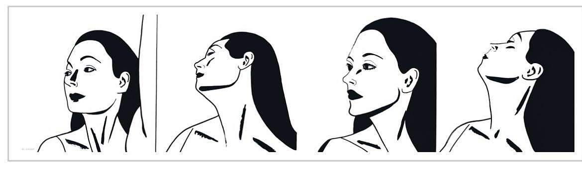 Alex Katz, Z Laura X 4; edition of 35, 2018
Photoengraving and aquatint on Saunders Waterford Smooth HP High White 425 gsm, 42 x 168 in.
KATZ00032