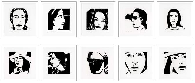 Alex Katz, Z Portfolio  Ada - (10 works); edition of 40, 2017
1-color etching, hand-pulled on 300 gsm Somerset Satin White fine art paper, Size: 13 x 13 inches (unframed) Plate Size: 9 x 9 inches each
KATZ00054