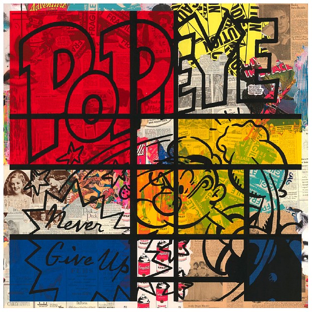 Mr. Brainwash, Popeye - Mondrian, 2020
silkscreen with mixed media on paper, 38 x 38 inches (paper size) / 44.75 x 44.75 inches framed
BRAI00003