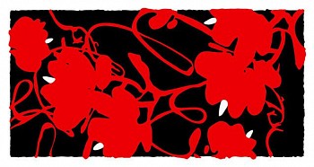 Donald Sultan - Z LANTERN FLOWERS RED, FEB 17, 2012; edition of 10