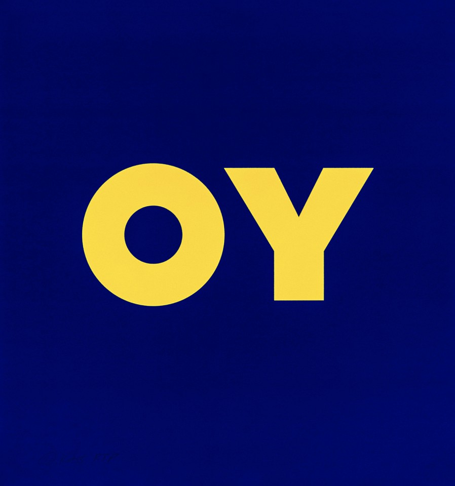 Deborah Kass, OY/YO; (portfolio of 2) edition of 40, 2020
Color silkscreen and flocking on Rising 2-ply Museum Board, 32 x 30 inches each
KASS00017