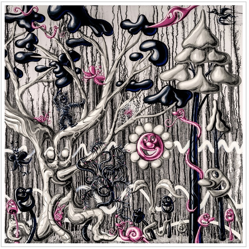 Kenny Scharf, Furungle (Black); edition III/V, 2021
Archival pigment ink print with silkscreened high gloss varnish and diamond dust on Innova Etching Cotton Rag 315 gsm fine art paper, 42 x 42 inches (paper) / 46 x 46 inches framed (+$1,000 frame)
SCHA00020
