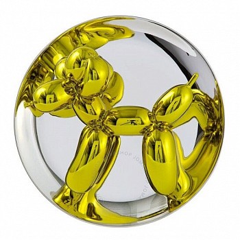 Jeff Koons - Balloon Dog Plate - yellow