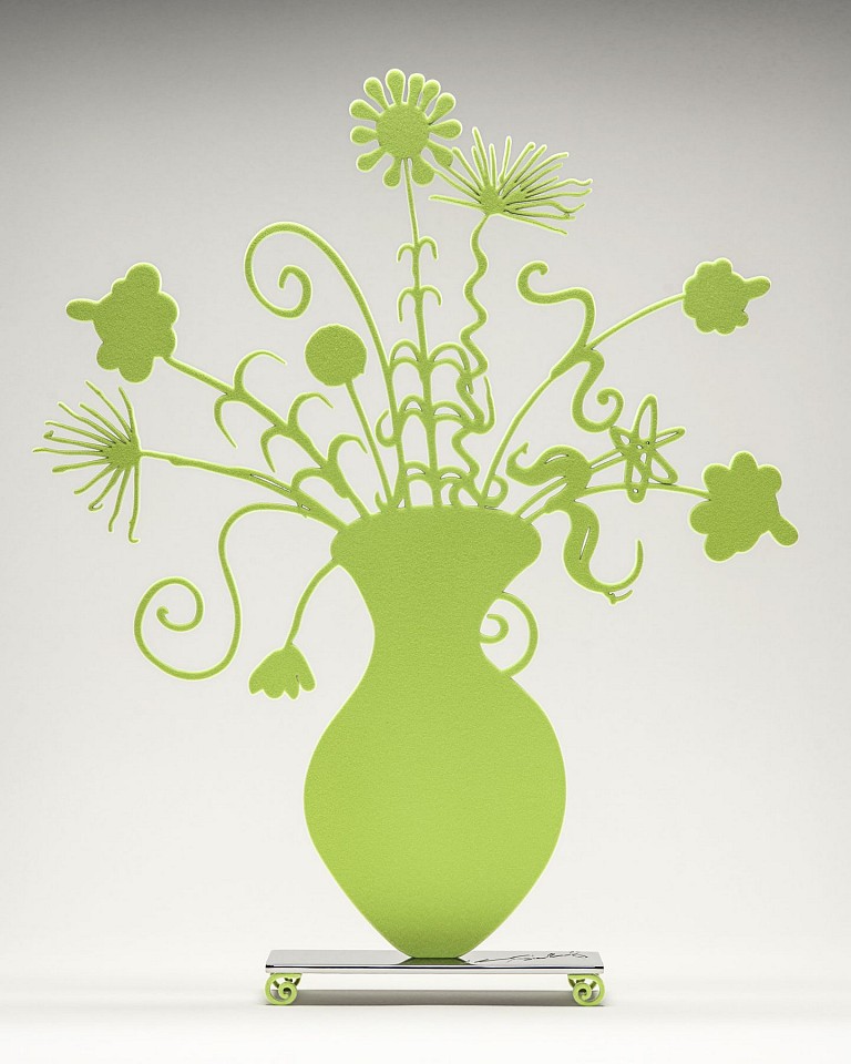 Kenny Scharf, Z Flores Green; edition of 15, 2022
Shaped Aluminum with lime green flock mounted to a polished stainless steel base with flocked feet, 25 x 22 x 3 1/2 in.
SCHA00033