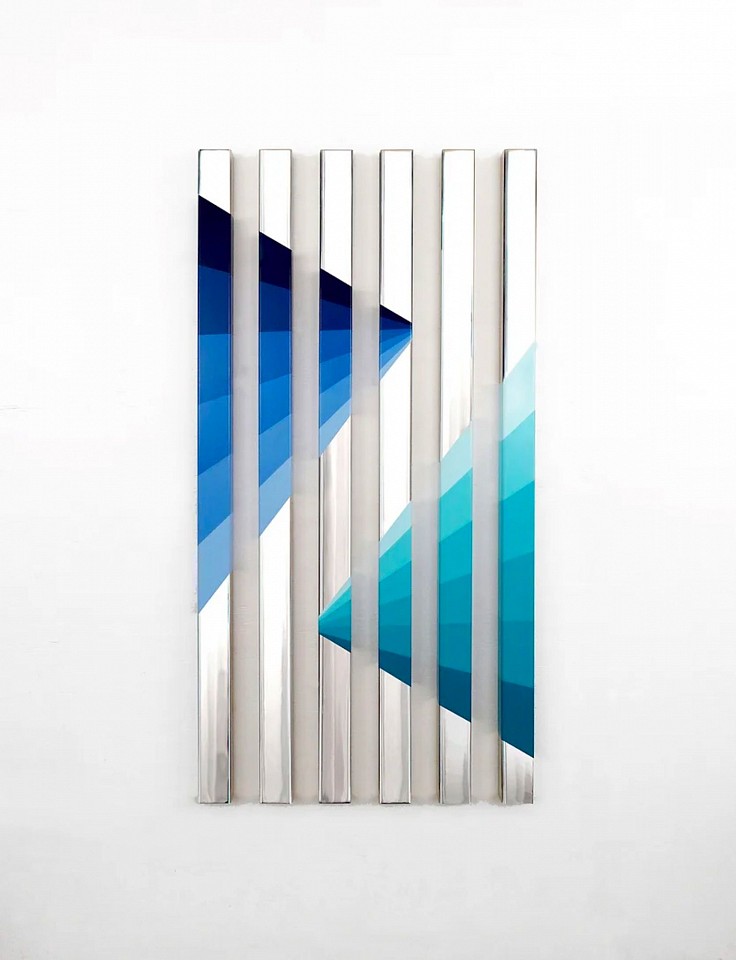 Kx2 Ruth Avra & Dana Kleinman, Z Sea Mount, 2021
Mirror Polished repurposed stainless steel bar with enamel and mixed media, 60 x 30 x 2 in.
Kx200053