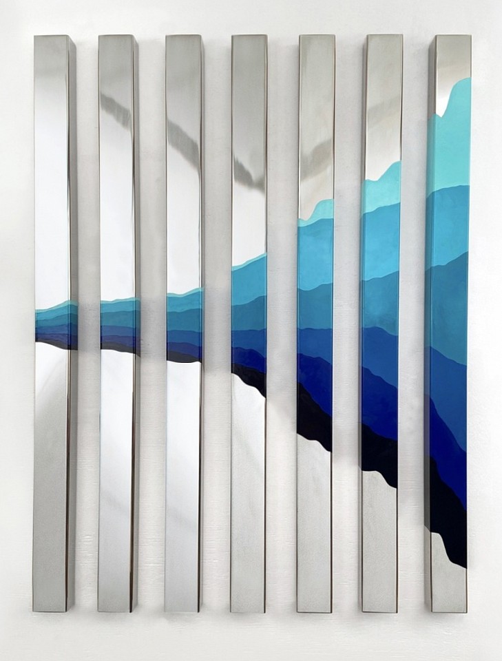 Kx2 Ruth Avra & Dana Kleinman, ZZ Flow, 2021
Mirror Polished repurposed stainless steel bar with enamel, 48 x 37 x 2 1/2 in.
Kx200005