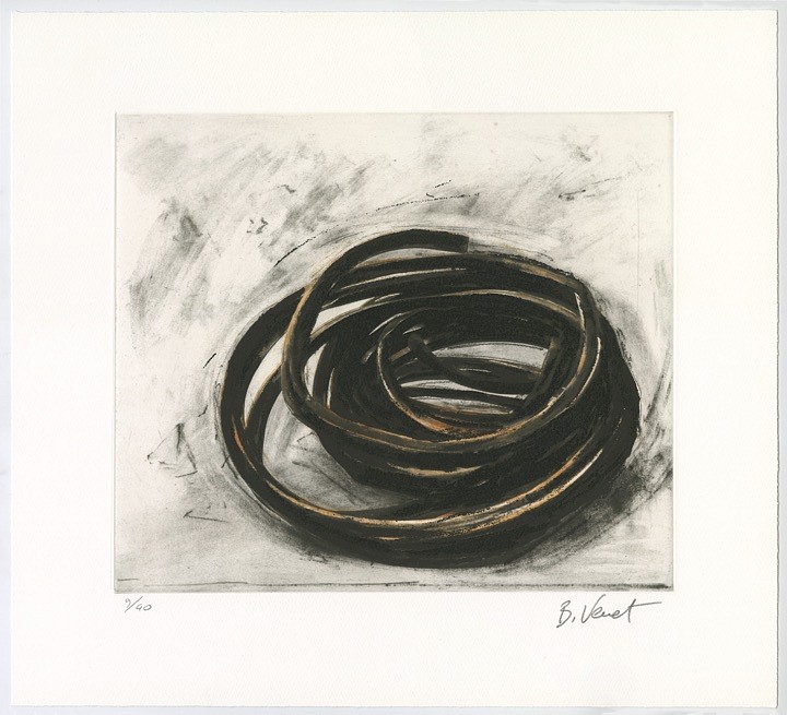 Bernar Venet, Effrondrement Lignes Indéterminées (Print 6, from the suite of 6), edition of 40, 2022
Etching, 19 x 21 in.
VENE00017