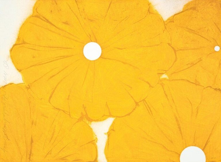 Donald Sultan, Z Four Yellow Poppies, April 24, 2024; edition of 35, 2024
Archival pigment ink on Innova Etching Cotton Rag 315 gsm fine art paper, 42 x 57 in.
SULT00152