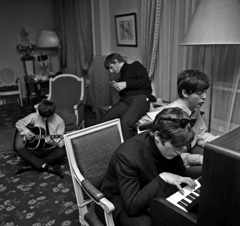 Harry Benson, Beatles Composing #1, Paris; edition 22/35, 1964
Archival Pigment Photograph, 14 3/4"" x 15 1/2"" image / 23 3/8"" x 25 3/4"" framed (+$200 frame)

BENS00001
$10,000