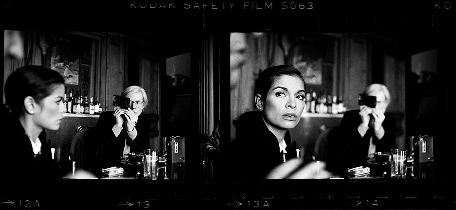 Harry Benson, Z Andy Warhol and Bianca Jagger, The Factory, NYC; edition of 35, 1977
Photograph, 40 x 86 inches $30,000,  33 x 72 inches $27,500,  28 x 60 inches $25,000,  23 x 50 inches $22,500, 21 x 40 inches $18,000,  13.5 x 29 inches $15,000
BENS00032