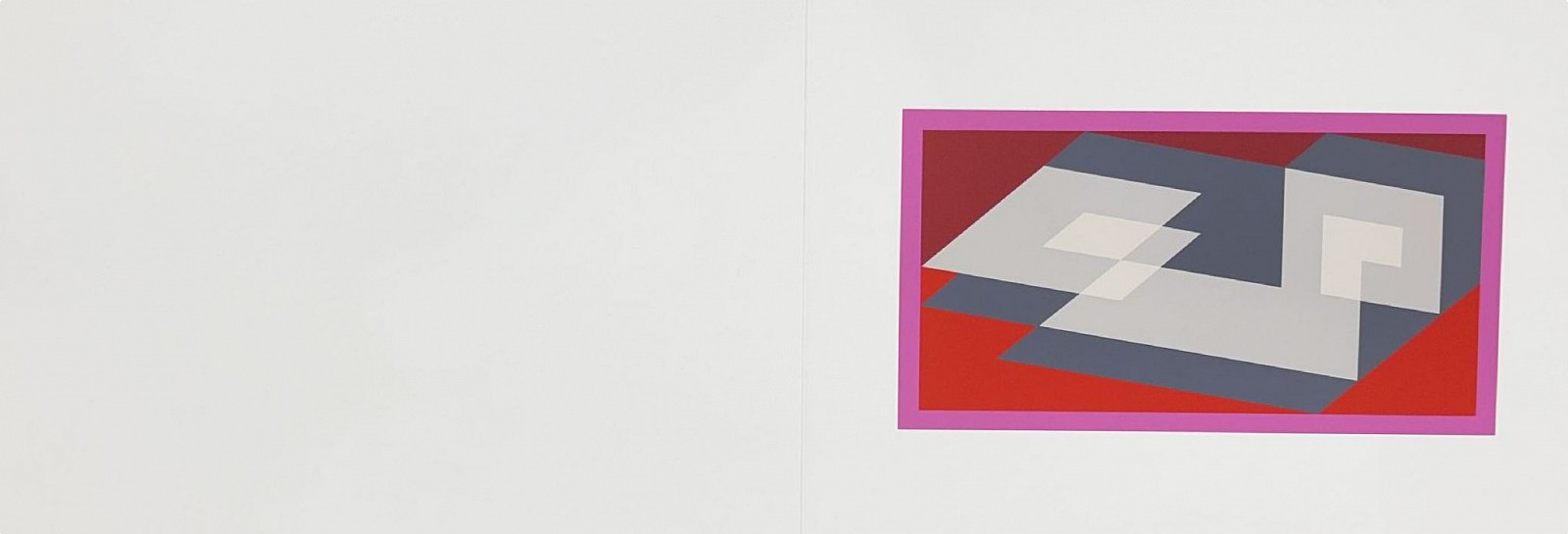 Josef Albers, Challenging Confusion: Portfolio 1  Folder 14; from Formulation Articulation; edition 238/1000, 1972
screenprint on Mohawk Superfine Bristol paper, 15 x 40 in.
00015