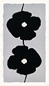 Donald Sultan, Z Double Poppies Black; edition of 25
2025, Color silkscreen with enamel inks, flocking, and sand on Rising 4-ply museum board