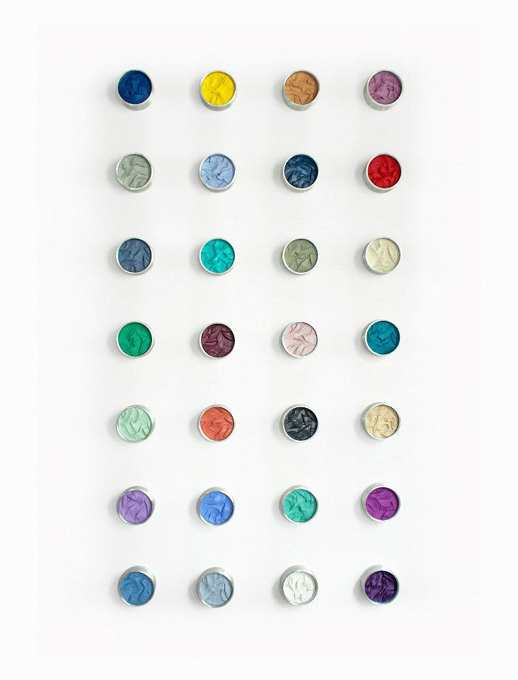 Kx2 Ruth Avra & Dana Kleinman, Chroma Ripples, 2025
repurposed industrial pipe with arcylic and mixed media on wood, 6.5 in diameter each or 90 x 48 x 3.5 in. as shown
Kx200083