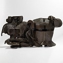 Miguel Berrocal, Alfa e Romeo (opus 104); edition 4/6
1964-1968, Patinated bronze sculpture with carbon steel kitchen knife