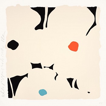 Donald Sultan -&nbsp;Z White Poppies with Colors; edition of 40