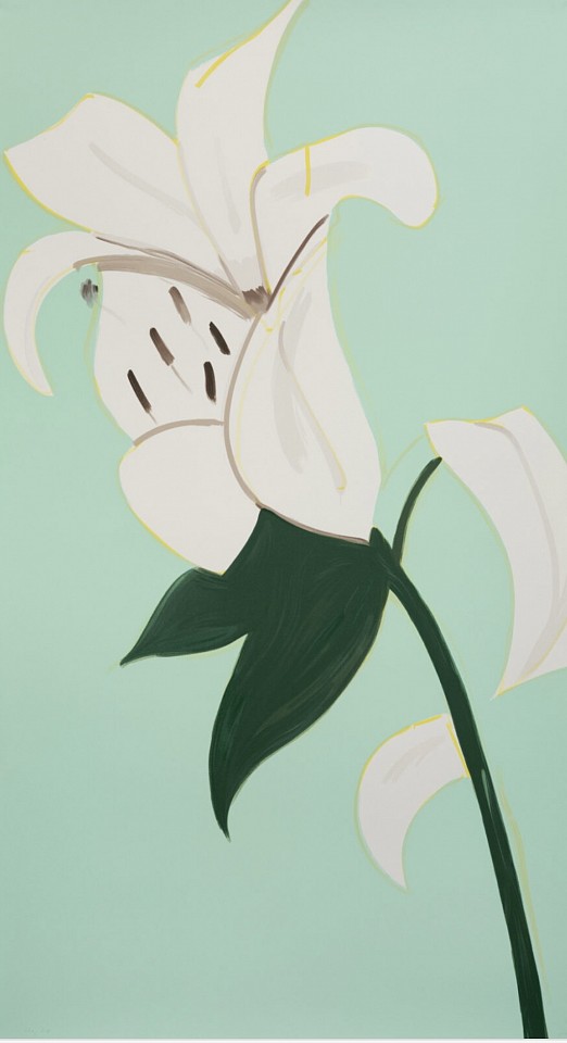 Alex Katz, Z White Lilies 3; edition of 50, 2025
Silkscreen in colors on Saunders Waterford High White HP 425 gsm fine art paper, 57 1/2 x 31 1/2 in.
KATZ00203
