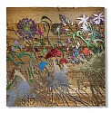 Jill Hotchkiss, Spring
2026, genuine silver and copper leaf, gold leaf, carved cypress wood