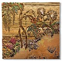 Jill Hotchkiss, Fall
2026, genuine silver and copper leaf, gold leaf, fire-charred and carved cypress wood