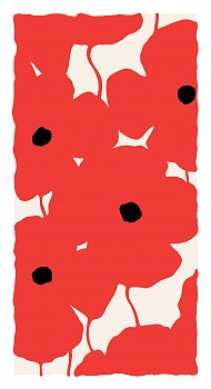 Donald Sultan -&nbsp;Z Vertical Poppies - Red; edition of 25