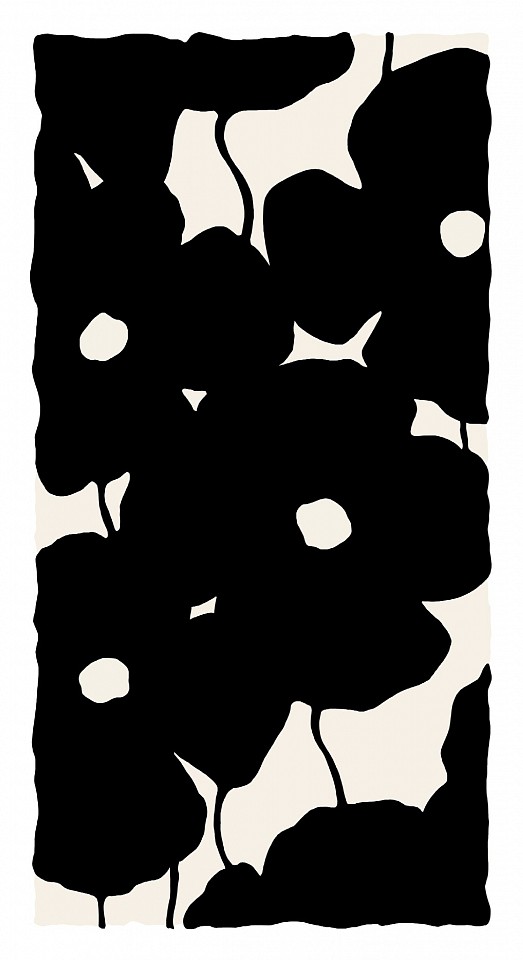 Donald Sultan, Z Vertical Poppies - Black; edition of 25, 2026
silkscreen in colors with enamel inks, flocking and sand on 4-ply museum board, 55 x 30 in.
SULT00200
