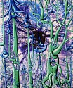 Kenny Scharf, Z Woodz (from Woodz 'N Thingz portfolio); edition of 40
2023, Archival pigment ink print with silkscreened high gloss varnish and diamond dust on Innova Etching Cotton Rag 315 gsm fine art paper